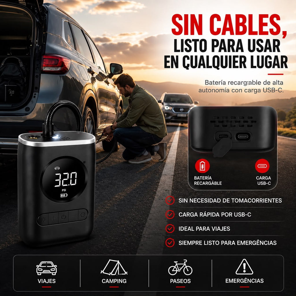Mini compresor inalámbrico